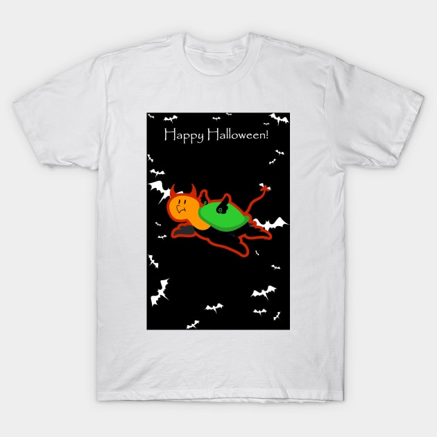 "Happy Halloween" Spooky Devil Turtle T-Shirt by saradaboru